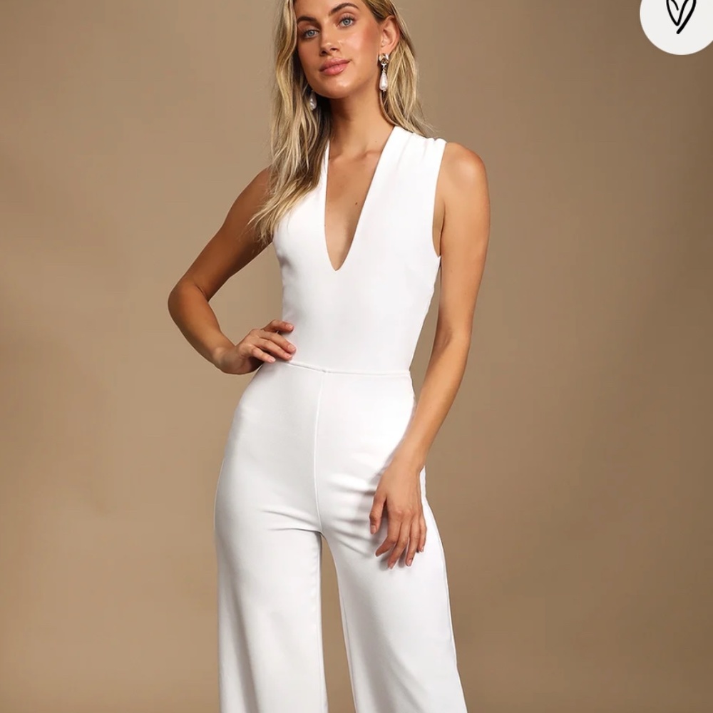 Lulus White Backless Jumpsuit